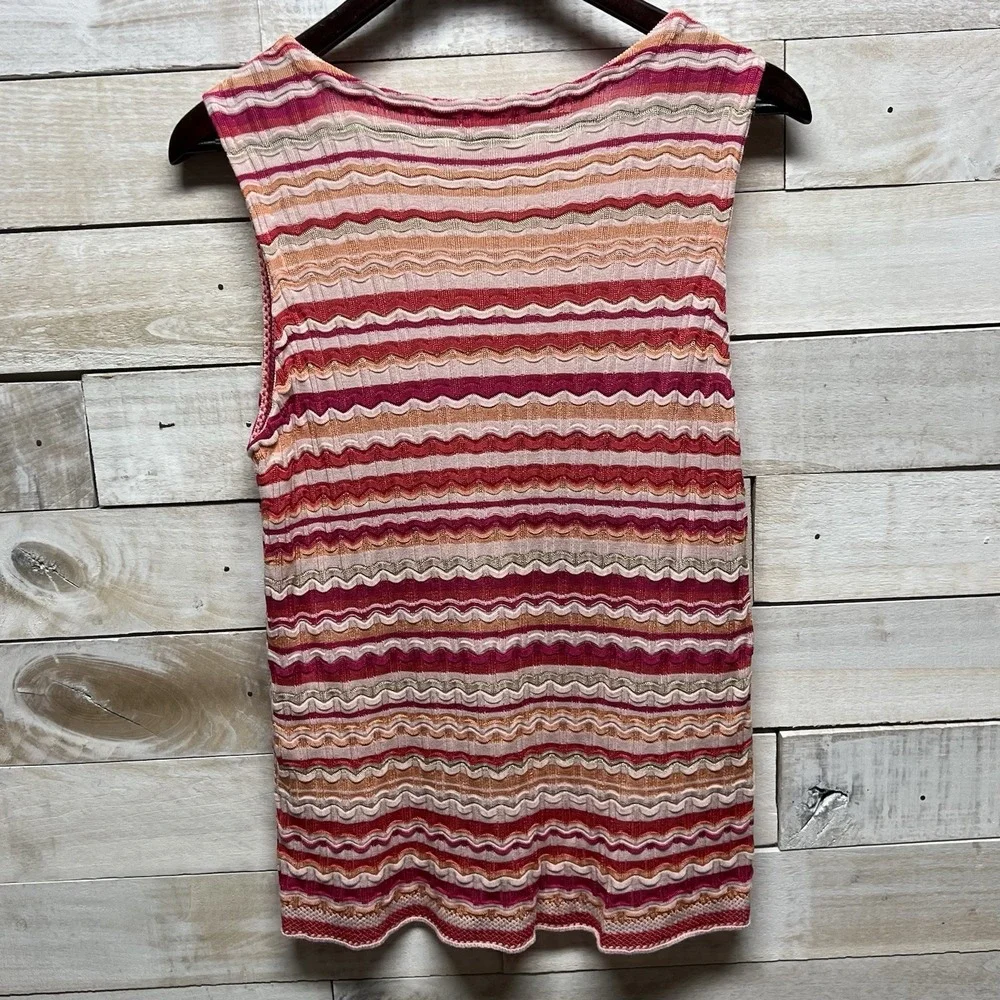 Chicos Cardigan Two Piece Set Womens 2 US Large Stripe Fringe Stretch‎ Casual